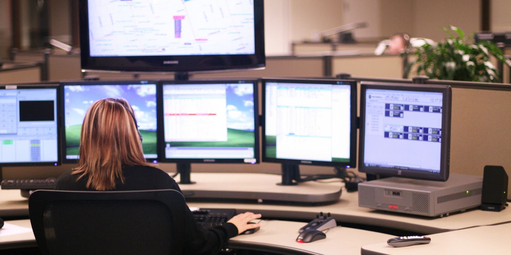 Dispatcher with Watson console ergonomic dispatch workstation