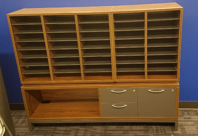 mail slots and credenza